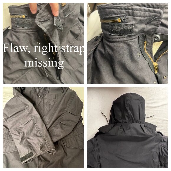 Alpha Industries Black M-65 Field Coat Large Stock 8415-01-099-7842 Made In USA - Picture 11 of 16